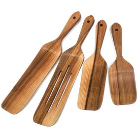 Walnut Wood Wooden Spoons for Cooking Kitchen Utensils Spatula Set Spurtle Supplies Set of 4 Pcs