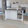 Kitchen Island Padua, Kitchen, White / Onyx