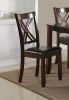 7-Pc Dinette Set Brown Espresso Finish Rectangular Table PU Upholstered Chairs Transitional Dining Room Wooden Dining Set Furniture