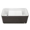 80QT Rattan Square Legs Cooler with Shelf