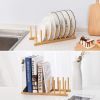 1pc Bamboo Dish Plate Bowl Drainer Storage; Cup Book Pot Lid Cutting Board Drying Rack; Stand Drainer Storage Holder Organizer Kitchen Cabinet; Keep D