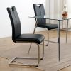 Modern Dining Chairs with Faux Leather Padded Seat Dining Living Room Chairs Upholstered Chair with Chrome Metal Legs Design for Kitchen, Living, Bedr