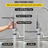 VEVOR Commercial Faucet Pre-Rinse with Sprayer, 8" Adjustable Center Wall Mount Kitchen Faucet with 12" Swivel Spout, 36" Height Compartment Sink Fauc