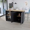 Kitchen Island Padua, Kitchen, Black / Macadamia