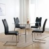 Modern Dining Chairs with Faux Leather Padded Seat Dining Living Room Chairs Upholstered Chair with Chrome Metal Legs Design for Kitchen, Living, Bedr