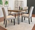 Amisos 5-Piece Dining Set, Hairpin Dining Table with 4 Chairs, 3 Color Options