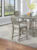 Dining Table 4x High Chairs 5pcs Counter Height Dining Set Light Grey Finish Dining Room Furniture Plush Upholstered Fabric Seat Contemporary Style