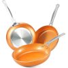 Frying Pan Nonstick 20 24 28cm Frying Pan with Ceramic Titanium Coating Round Copper Egg Pan Kitchen Cookware